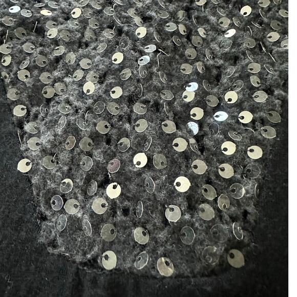 LA FEE MARABOUTEE Dress 1 US XS Black Long Sleeve Mini Sequins Holiday Glam - Picture 8 of 15